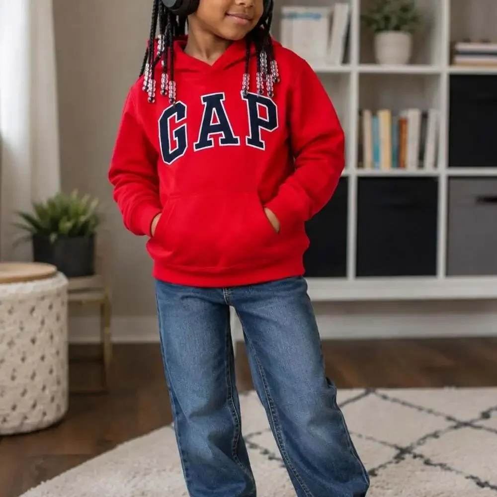 Gap Kids Red Logo Pullover Hoodie